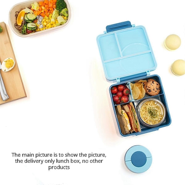 Matlåda med skål i rostfritt stål, middagstallrik i plast, mikrovågsugnssäker, fackindelad Bento, matlåda