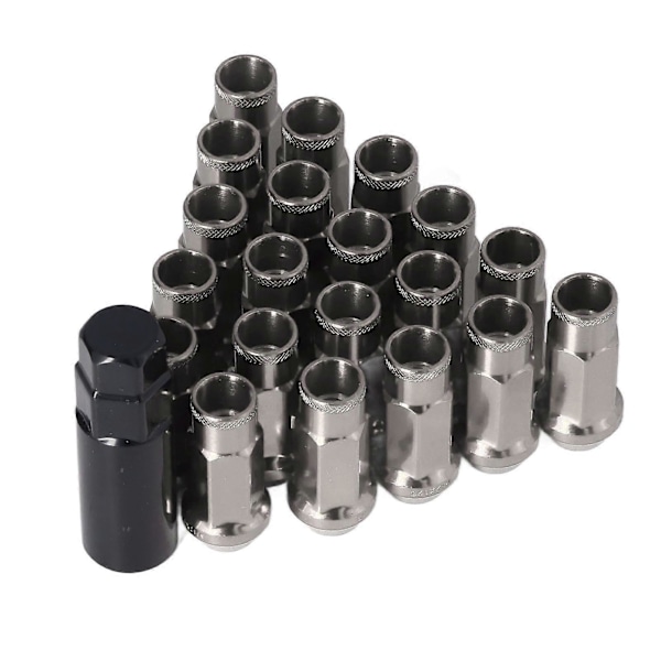 20kpl M12x1.25 Metalliset Pyöränmutterit Universaalit Autotarvikkeet Korvaus Mitsubishi Musta
