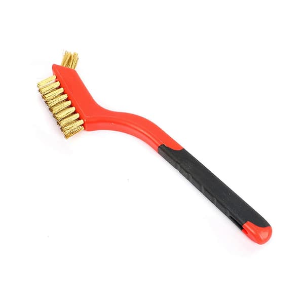 3PK Mini stålbørstesett rustfritt stål nylon kobber rød stålbørste for rengjøring rustfjerning 18 cm