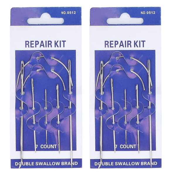 2 Set Lädernålar Kraftigt Handsömnadsverktyg Kit för Matta Canvas