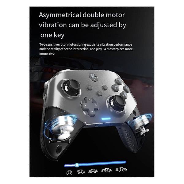 X10 Hall Effect Controller Trådløs Bluetooth Controller med Bevægelseskontrol til PC/IOS/Android/Switch/Steam Sort