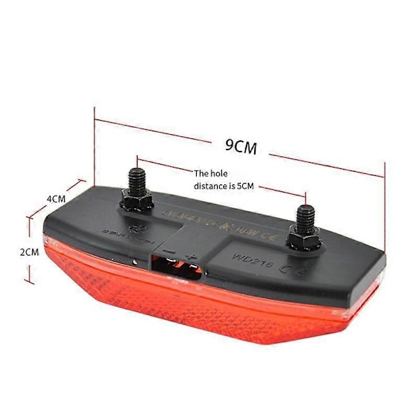 Sykkel E-sykkel Baklampe 6V-48V Elektrisk Sykkel Baklys E-sykkel LED Baklys Elektrisk Sykkel Varsellys
