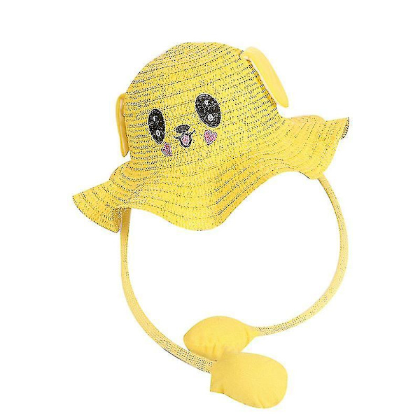 Sommarhatt för barn med kaninöron som rör sig Yellow