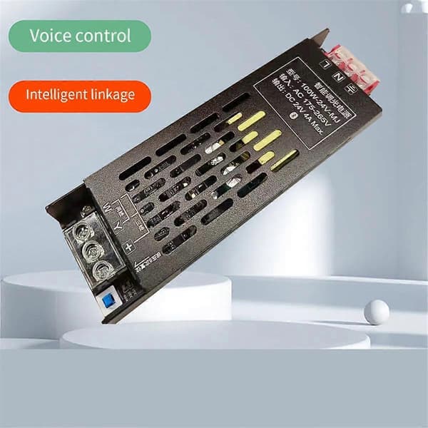 100W LED Strip Kontroller DC24V Intelligent Dimming Stemmestyring Lys Transformator med Bluetooth APP Kontroll