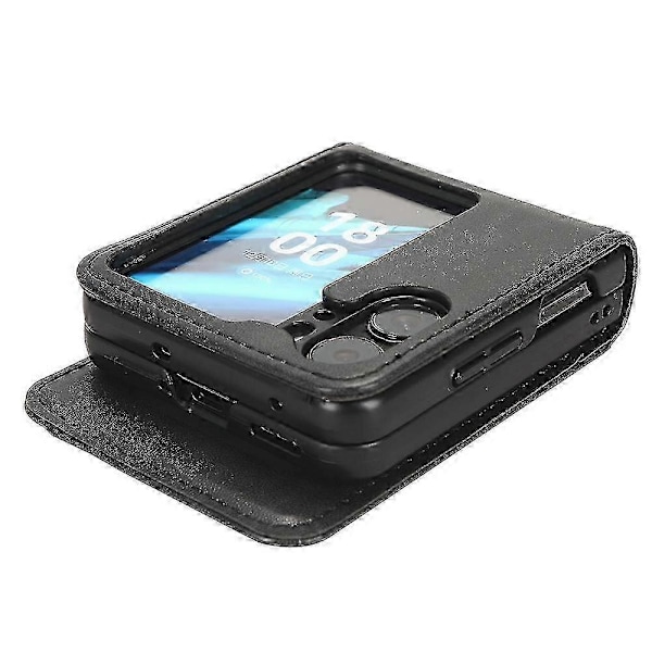 Læder Telefon Cover Til Oppo Find N2 Flip Black