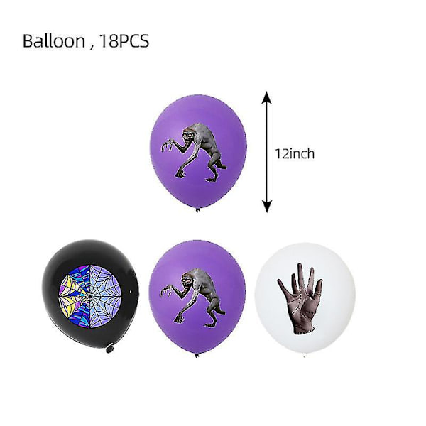 Onsdag Addams Filmtema Födelsedagsfest Dekorationer balloon 18pcs