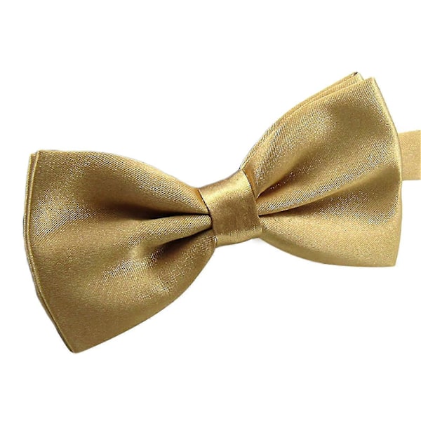 Farfi Fluga Enfärgad Lätt Att Bära Polyester Justerbar Fluga Förknuten För Formella Tillfällen Gold