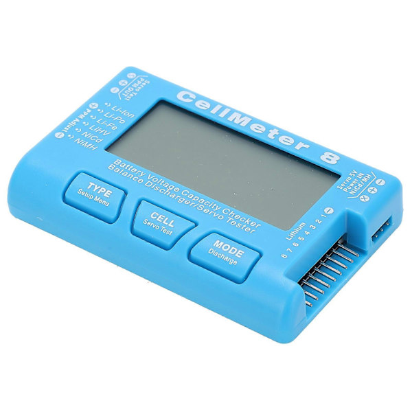 CellMeter?8 Multifunksjonell LCD Batterikapasitetskontroll Bakgrunnsbelysning Spenning Servo Tester