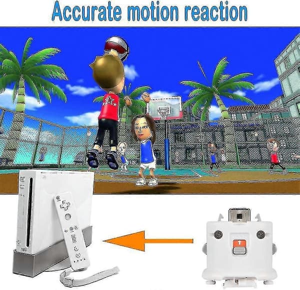 2 Motion Plus Adapter Sensor för Wii Remote Controller, Motion Plus Adapter Accelerator Ersättning för Wii Motion Plus Adapter White