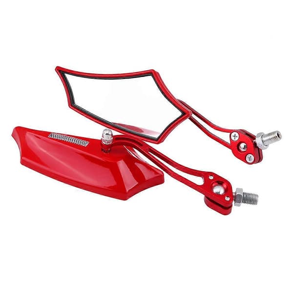 1 Par 10mm 8mm Universal Motorcykel Scooter Aluminiumlegering Sidospeglar Röd