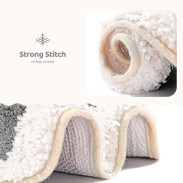 Tflycq 49,8 cm x 62 cm Kattfot Badrumsmatta Badrumsmatta Halkfri Mjuk Duschmatta Plysch Mikrofiber Vattenabsorberande Tjock Luddig Golvmatta, Maskintvättbar Grey