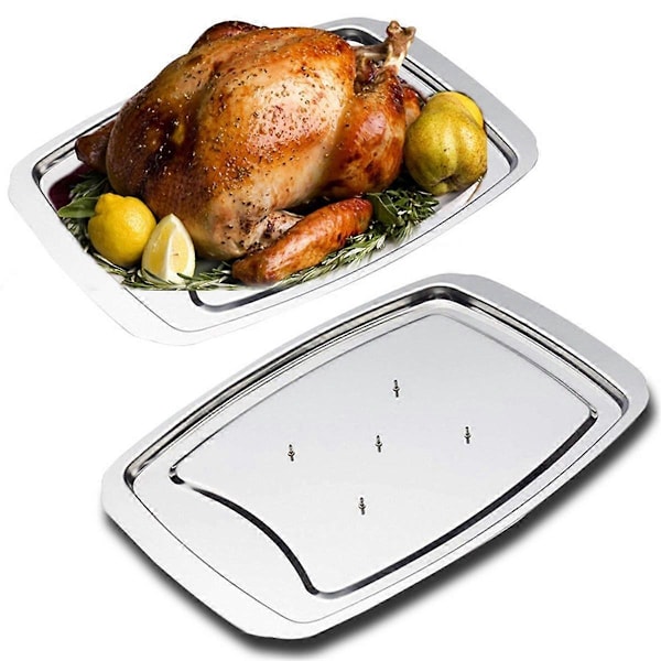Rustfrit Stål Kalkun Negle Fad Stege Kylling Rack Kalkun Rack Stege Kylling Bakke Bage Grill Negle Bakke