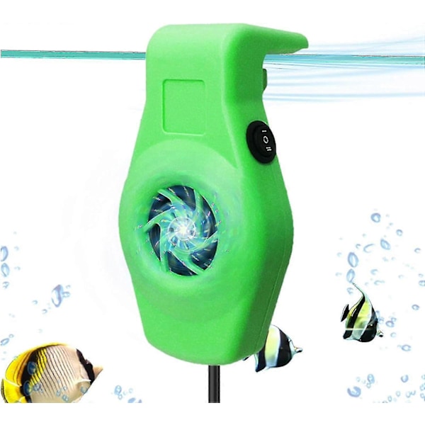 Akvariekøler, fisketank køleventilatorsystem lavt støjniveau køleventilator akvarium mini akvariekøler Green
