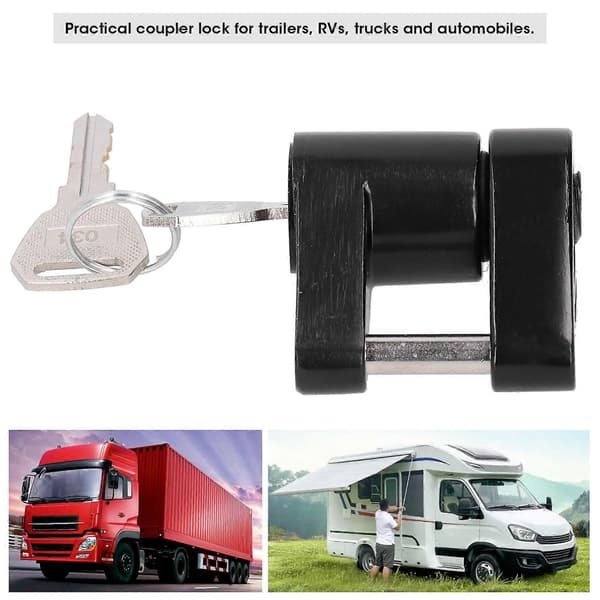Zinklegering Trailerkoblingslåse 1/4in Diameter Tyverisikring til Bugsering RV Lastbil Bil