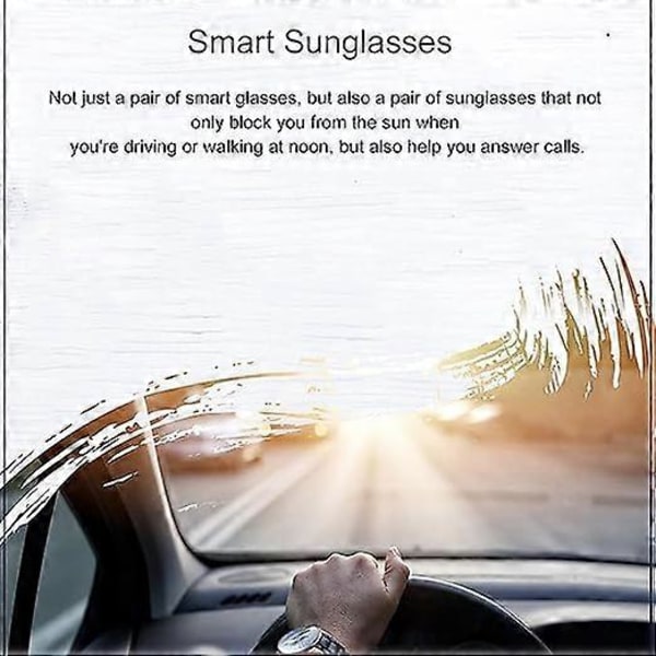 5.0 Aurinkolasit Bluetooth-kuulokkeilla, Bluetooth-aurinkolasit kuulokkeilla, musta