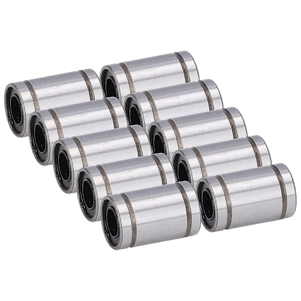 10 stk. lineær bevægelsesleje cylinder optiske akser skyder testramme reservedel ID 6 mm OD 12 mm LM6UU