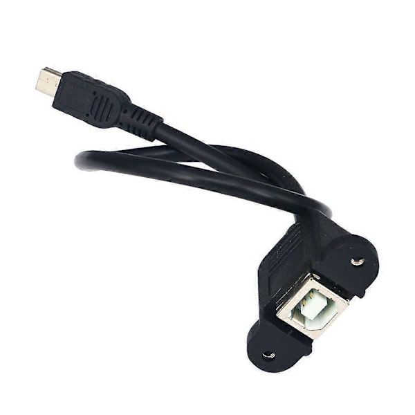 USB Typ B USB-B Hona med Panelmontering till Mini USB Hane Adapterkabel