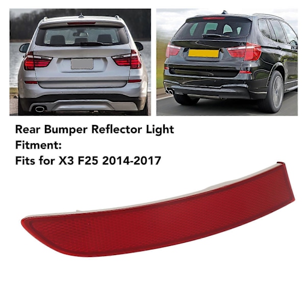 Bakre Støtfangerreflektorlys Forbedret Sikkerhet Stilig Utseende Bakre Støtfangermarkør Reflektorlampe for X3 F25 2014 til 2017 Venstre (63257352209)