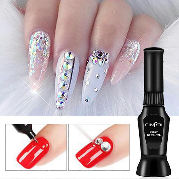 10 ml Negl Rhinestone Gel Superklissete Hurtigtørkende Lim Resin Neglekunst Limpenn for Løsnegler QinHai