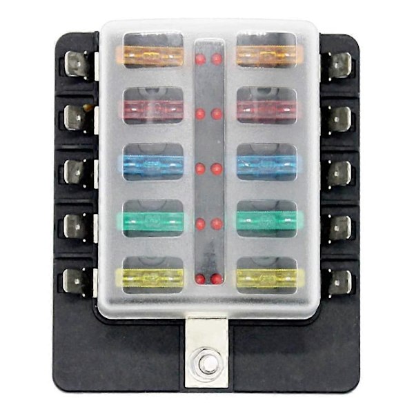 til Bil Båd RV 32V 10 Vejs Bladtype Stiktype Holder LED Advarselslys