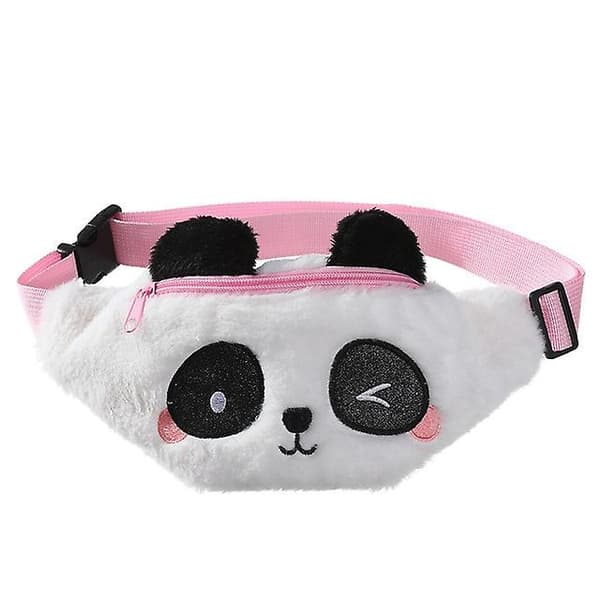 Söt Panda Midjeväska Barn Flickor Midjeväska Plyschleksaker White