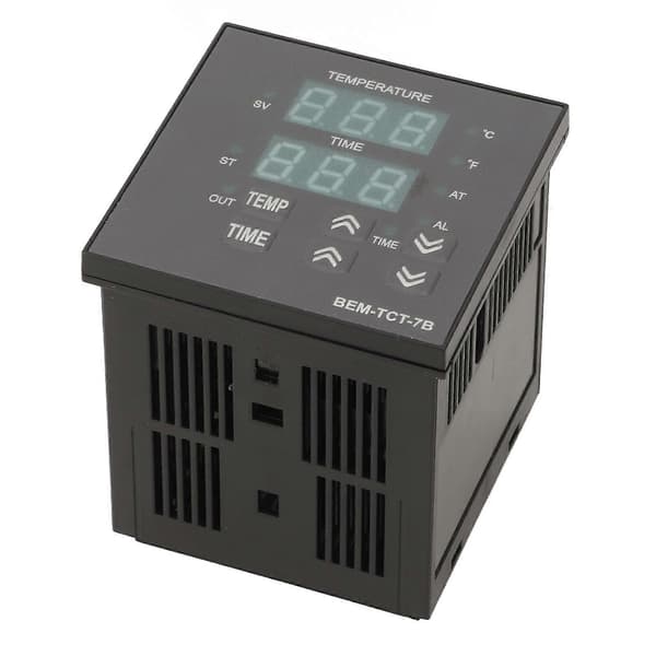 Termostat Digital Tidsvisning K Typ Ingång Temperaturregulator för Värmepressmaskin 100–240V