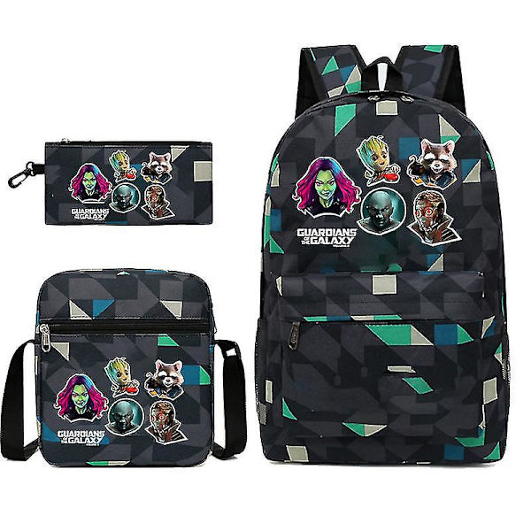 Guardians Of The Galaxy 3-pack Ryggsäckar Cartoon Barn Pojkar Flickor Skolväska Lättvikts Studenter Vattentät Kapacitet Mochilas style 12