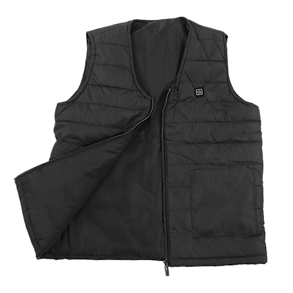 Opvarmet Vest V-hals Smart Konstant Temperatur Åndbar Varm Varmevest til Vinter Sort M