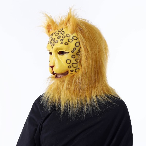 Realistisk Latex Lejon Mask Djur Tiger Mask Vild Katt Leopard Gepard Halloween Latex Mask Party Cosplay