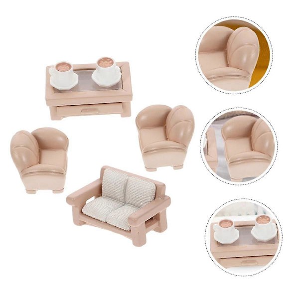 2 Set Miniatyyri Sohva Lelu Miniatyyri Koriste Pieni Talo Sohva Teepöytä Sohvamalli Pieni Sohva Lelu