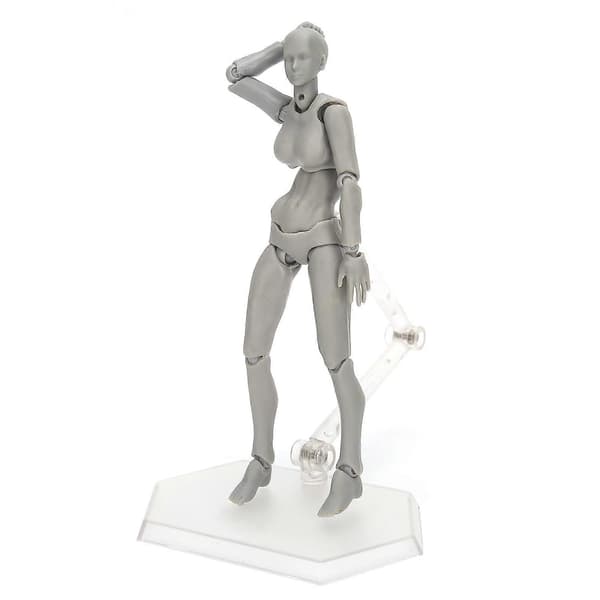 PVC Kunstner Action Figur Model Menneske Tegnemodel Kvinde Mannequin Dekoration Grå