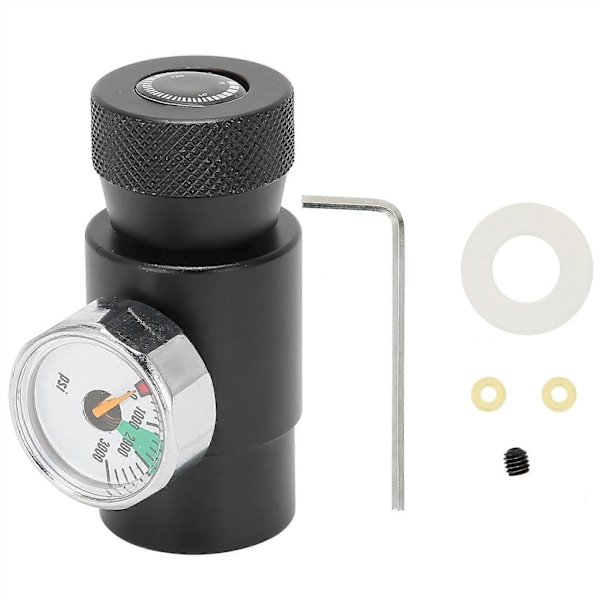 Soda CO2 -sylinterin täyttöadapterisarja ASA 3000psi painemittarilla, musta