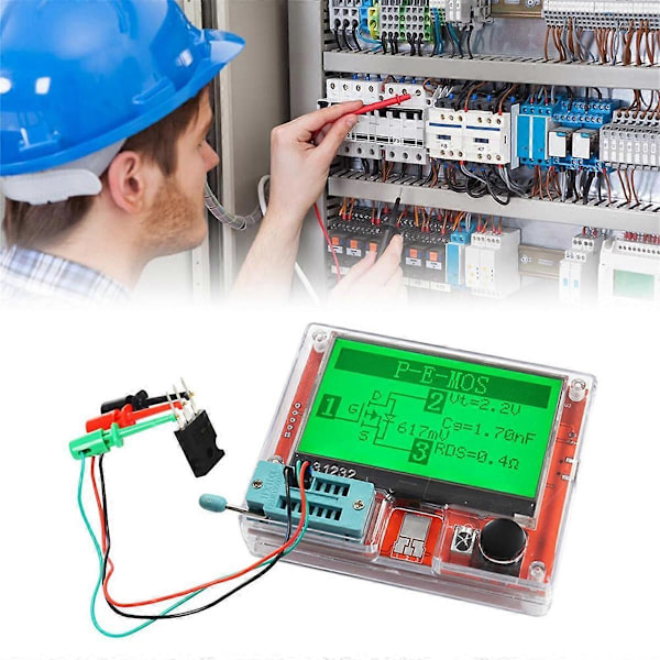 Digital Transistor Tester Multimeter Diode Triode Kapasitansmåler MOS/PNP/NPN LCR LCD-skjerm