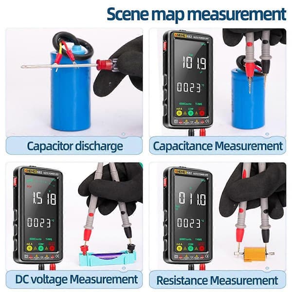 682 Smart Professional Multimeter AC/DC Amperemeter Spændingstester Genopladelig Elektrisk Ohm Diode Tester Værktøj Sort