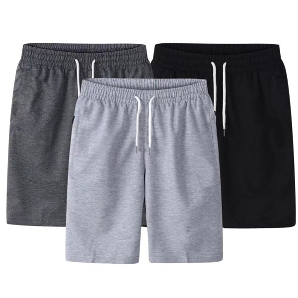 Cargo Shorts Elastisk Midja Tunn Lös Ficka Dragsko Cargo Shorts Dark Gray L