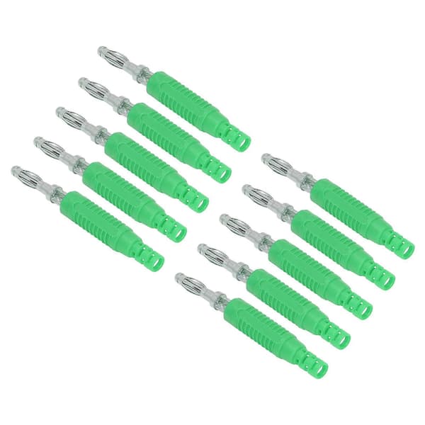 10 Sæt Banan Hanstik Messing PA Jack Stik Prespasningsisoleringsrør Probe Adapter J.10031Grøn