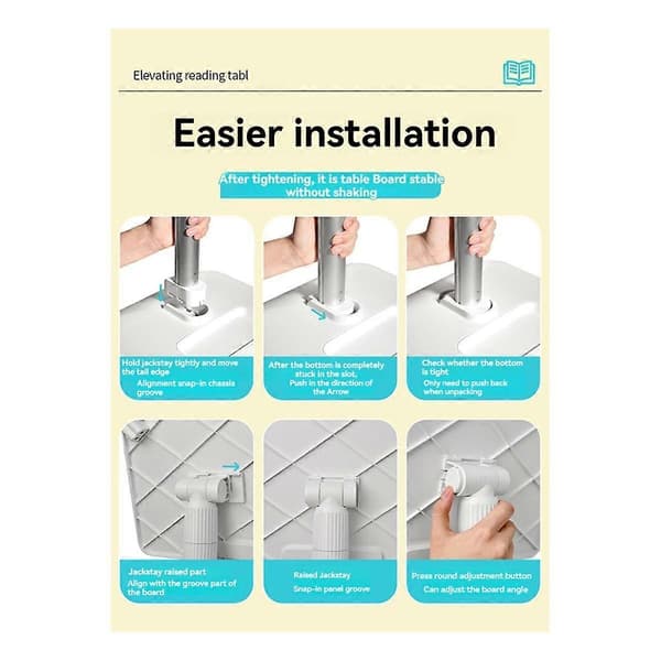 Gulvlesestativ 43-78cm Høydejusterbart Nettbrettstativ Bokylle Løftbart Lesebord Sammenleggbar Holder