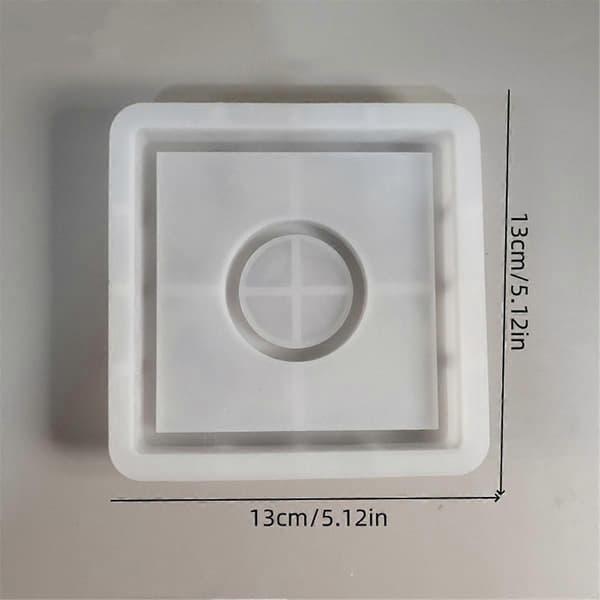 3D Jule-tema Lysdeksel Ornament Silikonformer Projeksjon Sammenføyd Hus Resin Betong Lysdeksel Form