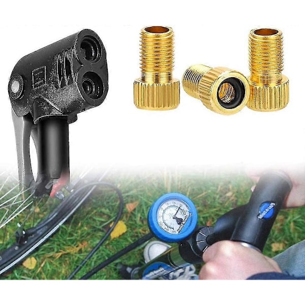 10 st Premium Mässing Cykelventiladapter - Presta Till Schrader - Guld