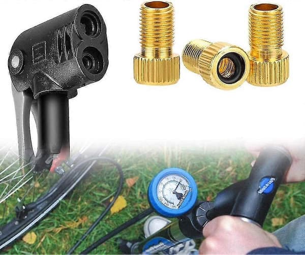 10 stk. Premium Messing Cykelventiladapter - Presta til Schrader - Guld