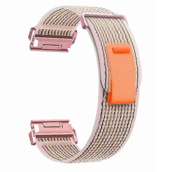 Til Coros Vertix 2 / Garmin Fenix 7X / 6X / 5X 26mm Trail Loop Nylonbånd Blød Urrem - R Sand Pink Pink