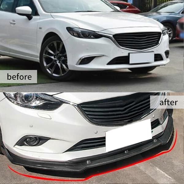 Kulfiber Frontkofanger Læbe Spoiler Splitter Bildele Tilbehør Passer til Mazda6 Atenza 2014?2018