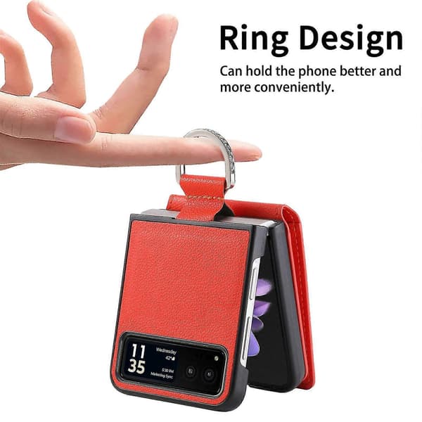 Litchi Tekstur Læder Telefon Cover Til Motorola Razr 40 Orange