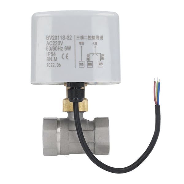 Motoriseret kuglehane rustfrit stål elektrisk driver 3-vejs 2 kontrol DN25 2 AC220V