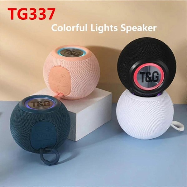 TG337 Bluetooth Högtalare Portabel TWS Trådlös Mini Bas LED Högtalare IPX7 Utomhus Musikspelare Rosa