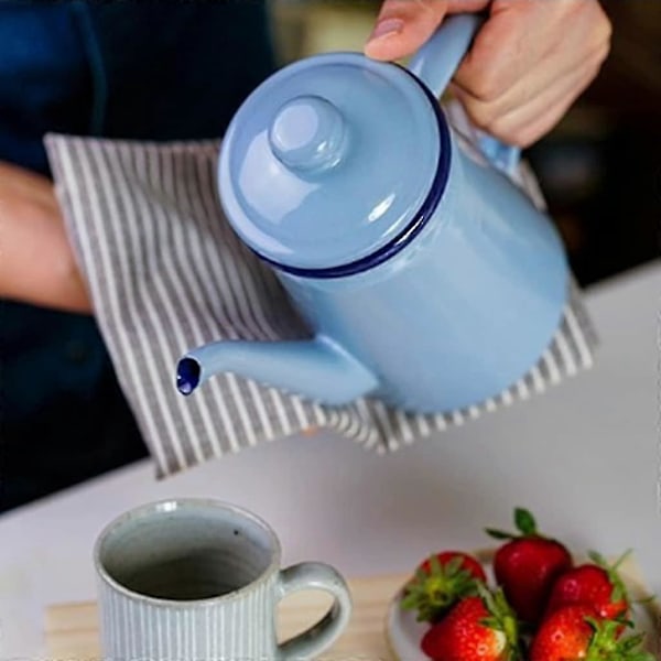 1000ml Emaljerad Tekanna Vintage Löst Te Kaffe Te Vattenkanna