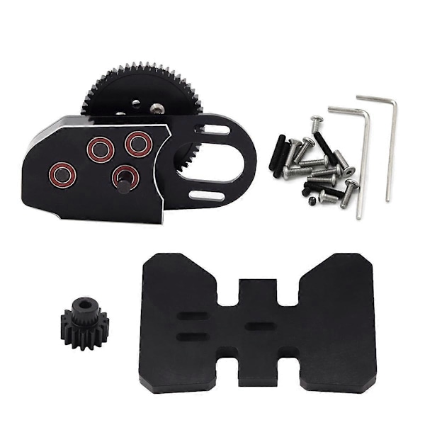 2Low CNC Girkasse Midtre Transmisjonsboks med Overdrive Gir for LCG 1/10 RC Crawler Axial SCX10 III 90046 TRX4 Svart