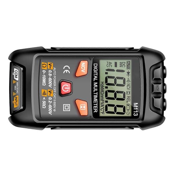 M113 Digitalt Multimeter Automatisk Genkendelsestester AC DC Spænding Strøm Modstand Kapacitans Frekvensmåler Sort