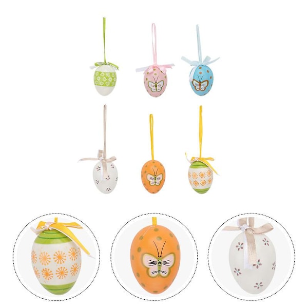 12 st Påskdekoration Ägg DIY Tryckta Ägg Färgglada Ornament