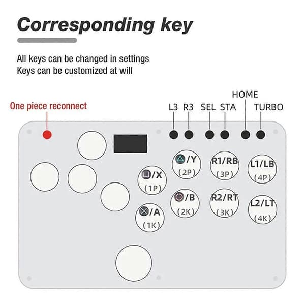 Fighting Stick Arcade Tastaturkontroller Håndtak Arcade Joystick Fighting Rocker for // Switch PC
